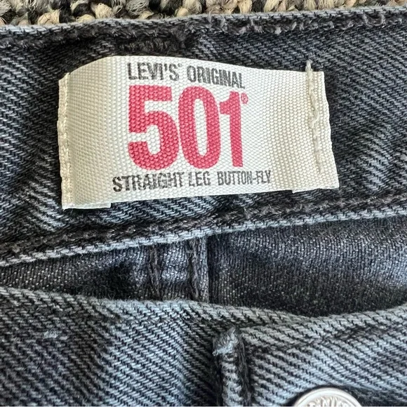 Levi's Original 501  Black Straight Button-fly Jeans 34 x 32 - Picture 4 of 7
